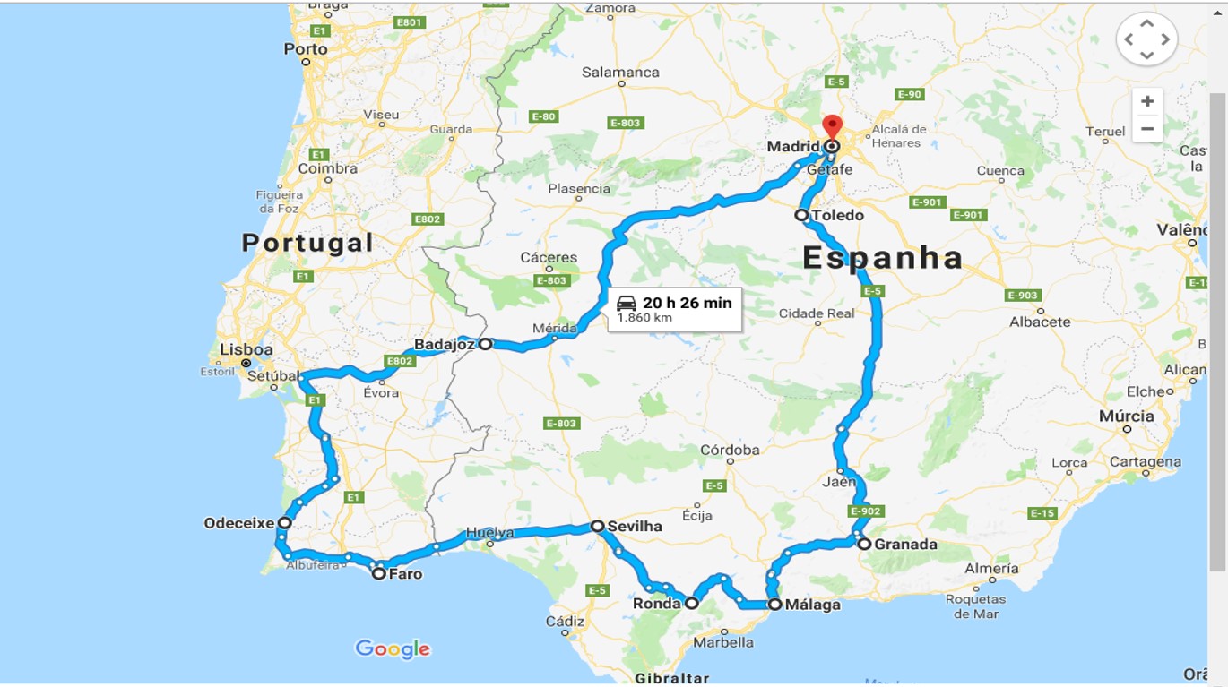 Roteiro de carro - Portugal e Andaluzia - 20 dias - Blog Um Dia Em
